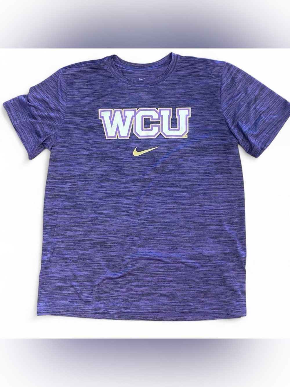 Women’s Nike Purple WCU Heathered Performance Tee with Gold Swoosh